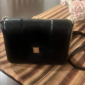 Givenchy Elegant Black Crossbody Bag with Gold Accents